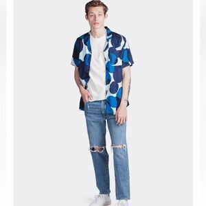 NWT Mens Sovereign Code Button Down Bay Shirt Ghost Ink Sz L